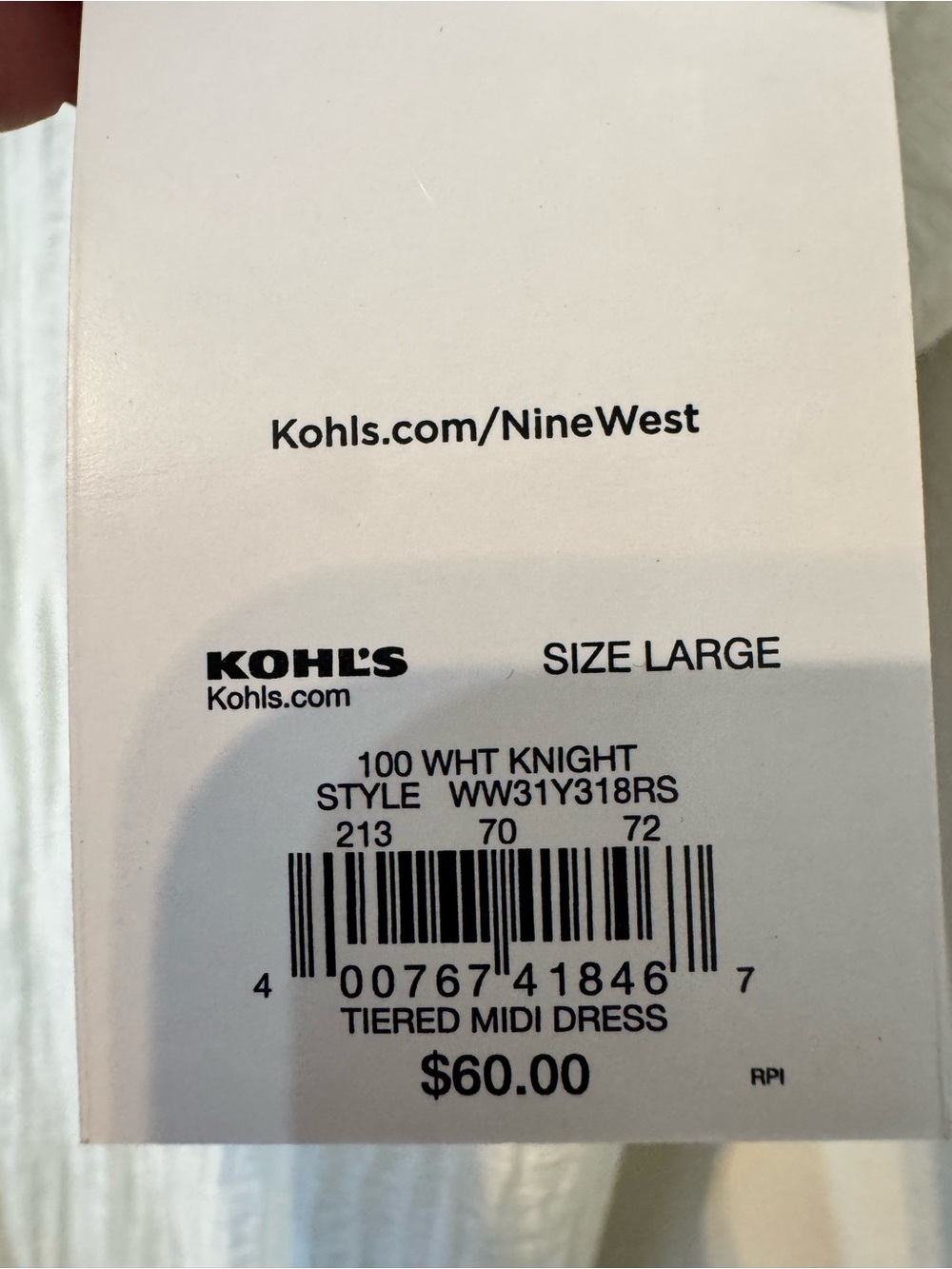 Nine West White Maxi Dress - Sleeveless Textured Cotton - Picture 3 of 8